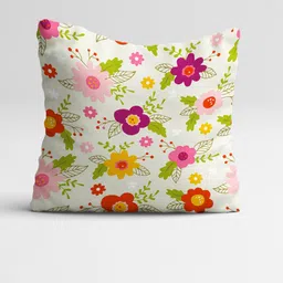 STITCHNEST Multicoloured Set of 5 Floral Square Cushion Covers image 4