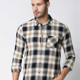 Pepe Jeans Men Yellow Tartan Checked Casual Shirt-image-29