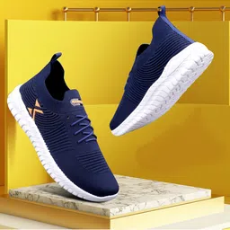 KRAASA Men Mesh Cushioned Footbed Non-Marking Running Shoes-54