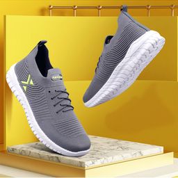 KRAASA Men Mesh Cushioned Footbed Non-Marking Running Shoes-47