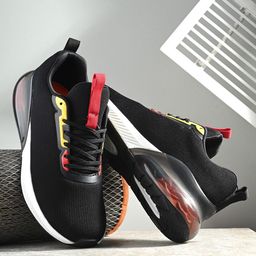 HRX by Hrithik Roshan Men Black & White Mesh Running Shoes-43