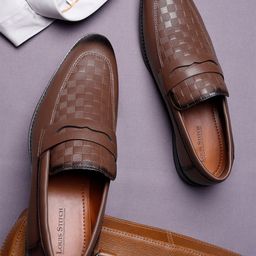 LOUIS STITCH Men Leatherette Formal Moccasins Shoes-image-46