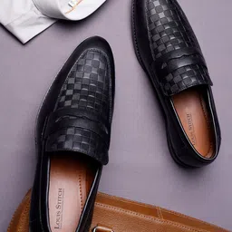LOUIS STITCH Men's Leatherette Formal Moccasins Shoes-image-1