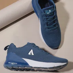 Aqualite Men Blue Mesh Walking Non-Marking Shoes-picture-2