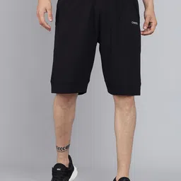 GRIFFEL Men Black Loose Fit Sports Shorts-image-76