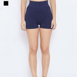 C9 Women Navy Blue Slim Fit Mid-Rise Set of 2 Running Sports Shorts-picture-22