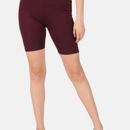 FITINC Women Maroon Skinny Fit High-Rise Training or Gym Sports Shorts with Antimicrobial Technology-image-12