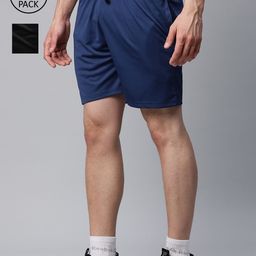VIMAL JONNEY Men Black Training or Gym Shorts Pack Of 2-image-111