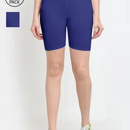 GRACIT Women Blue Pack of 2 Biker Shorts-image-8