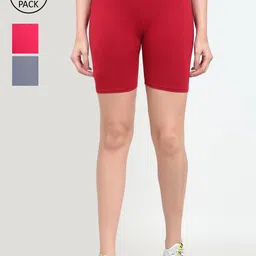 GRACIT Women Pack of 3 Biker Shorts-picture-17