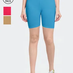 GRACIT Women Pack of 3 Sports Shorts-picture-29