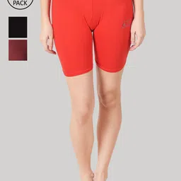 Apraa & Parma Women Red Slim Fit Cycling Shorts-image-85
