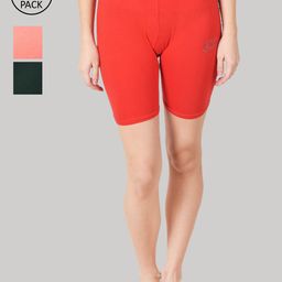 Apraa & Parma Women Red Slim Fit Cycling Sports Shorts-image-18