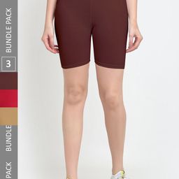 Jinfo Women Pack Of 3 Cotton Sports Shorts-image-31