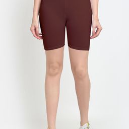 GRACIT Women Brown Biker Shorts-picture-23