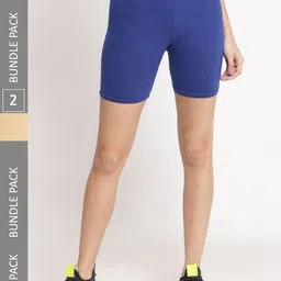 GRACIT Women Pack of 2 Skinny Fit Cycling Sports Shorts-picture-38