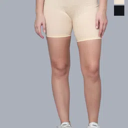 Aimly Women Pack Of 3 Skinny Fit Stretchable Cotton Cycling Sports Shorts-image-86
