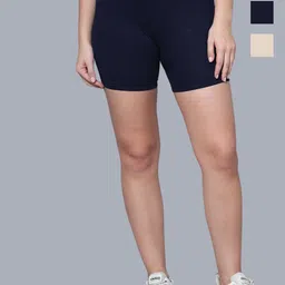 Aimly Women Pack Of 3 Skinny Fit Mid-Rise Cotton Cycling Sports Shorts-image-92