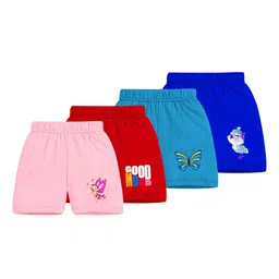 BAESD Kids Pack Of 4 Low-Rise Cotton Sports Shorts-77