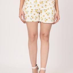 Beatnik Women Floral Printed High-Rise Cotton Regular Shorts-image-34