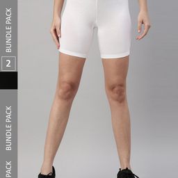 TWIN BIRDS Pack of 2 Women Cotton Skinny Fit Yoga Sports Shorts-picture-33