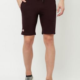 Octave Men Burgundy Solid Shorts-image-99