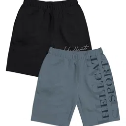 HELLCAT Girls Pack Of 2 Typography Printed Sports Shorts-image-9