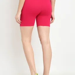 GRACIT Women Pink & Red Set Of 2 Biker Shorts image 2