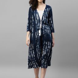 DEEBACO Tie & Dye Longline Cotton Tie-Up Shrug-14