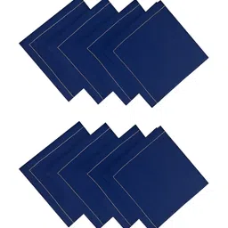FOVEROS Blue 8 Pieces Cotton Dinner Table Napkins-picture-41