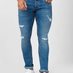 SPYKAR Men Slim Fit Low-Rise Mildly Distressed Light Fade Cotton Jeans-image-72