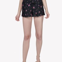 VASTRADO Women Black Floral Printed Skorts Skirts-image-124