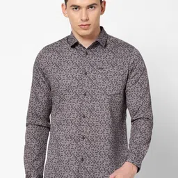 Lee Men Brown Slim Fit Printed Cotton Casual Shirt-image-65