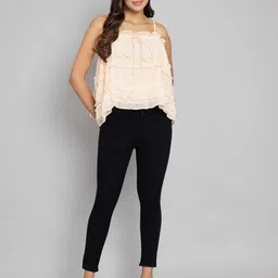 Amagyaa Shoulder Straps Ruffles Top-picture-31