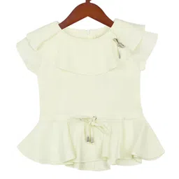 Tiny Girl Girls Yellow Solid Ruffle Top-picture-45