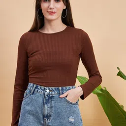 MINT STREET Ribbed Round Neck Long Sleeves Top-picture-19