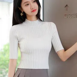 StyleCast Girls Round Neck Striped Crop Top-41