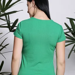 Sera Basics Solid Round Neck Crop Top image 5