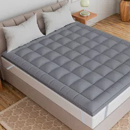 CURIOUS LIFESTYLE Grey 1000 GSM Microfibre Queen Size Mattress Topper-image-39