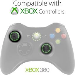Tobo Silicone Grips Cap Thumb Stick Joystick Grips Compatible with PS4, PS3, Xbox 360, Xbox One Controller.[2 Pair / 4 Pcs] (Black&Green)(TD-320GA-02) image 4