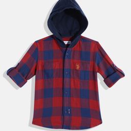 U.S. Polo Assn. Kids Boys Checked Pure Cotton Casual Shirt-image-56