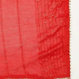 Dupatta Bazaar Red Embroidered Chanderi Dupatta with Sequinned image 2
