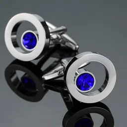 Peora Silver-Plated Textured Round Shape Cufflinks Set-picture-12