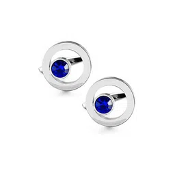 Peora Silver-Plated Textured Round Shape Cufflinks Set image 4