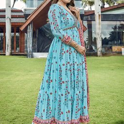 CHANSI Ethnic Motifs Printed Regular Kurta With Palazzos & Dupatta image 3