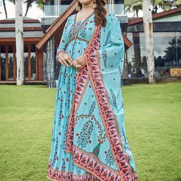 CHANSI Ethnic Motifs Printed Regular Kurta With Palazzos & Dupatta image 5