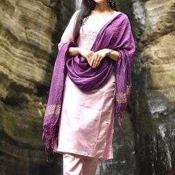 Twika Yoke Design Straight Kurta & Trousers With Dupatta-image-22