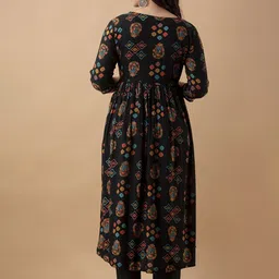 Anushansa Ethnic Motifs Printed Sequinned A-Line Kurta With Trousers And Dupatta image 5