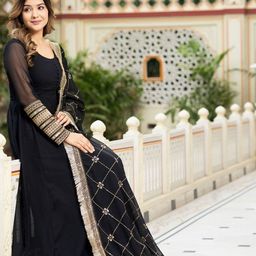 GRISHU COLLECTION Embroidered Sequinned Work Anarkali Kurta With Trouser & Dupatta image 5