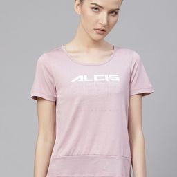 Alcis Women Lavender Printed Round Neck T-shirt-image-22